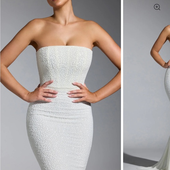 NEW Oh Polly embellished white corset gown - Picture 6 of 12